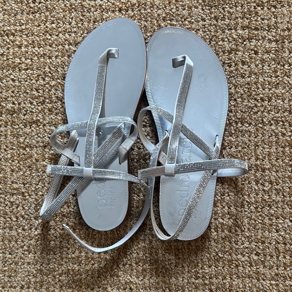 Pedro Garcia Silver Sandals